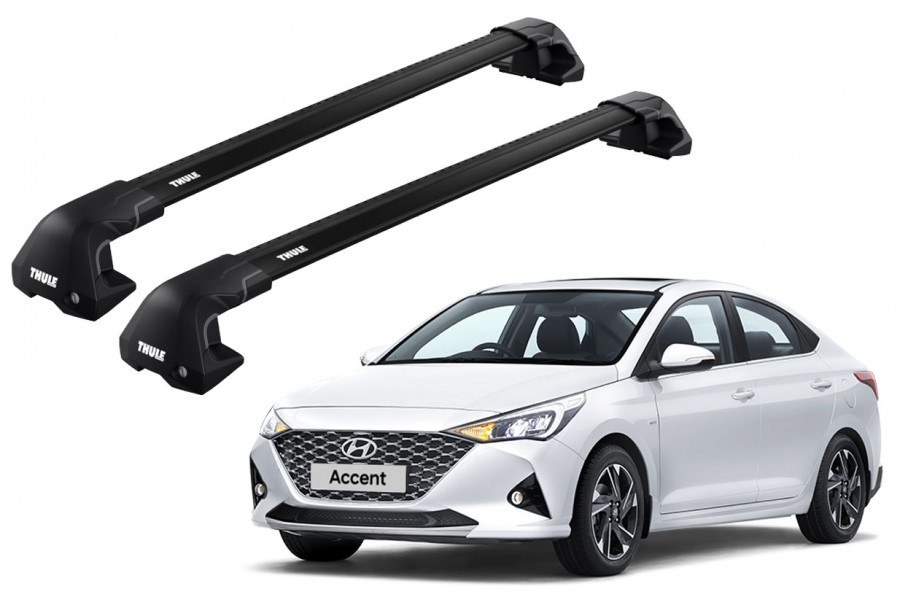 Barras THULE EDGE Flush para autos HYUNDAI Accent desde 2018 negro