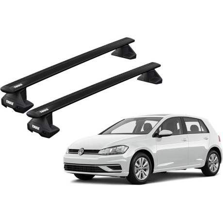Barras THULE EVO WingBar para autos VOLKSWAGEN Golf 2013 a 2019 negro
