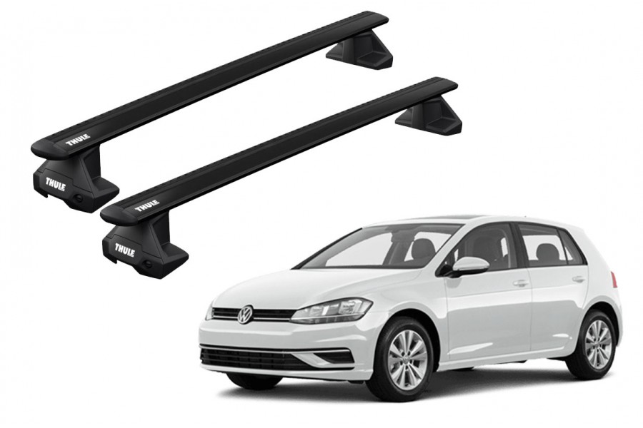 Barras THULE EVO WingBar para autos VOLKSWAGEN Golf 2013 a 2019 negro