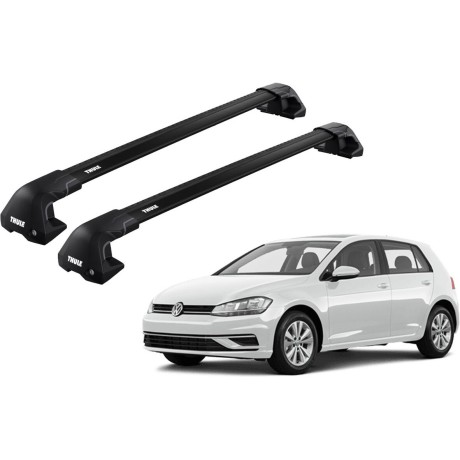 Barras THULE EDGE Flush para autos VOLKSWAGEN Golf 2013 a 2019 negro