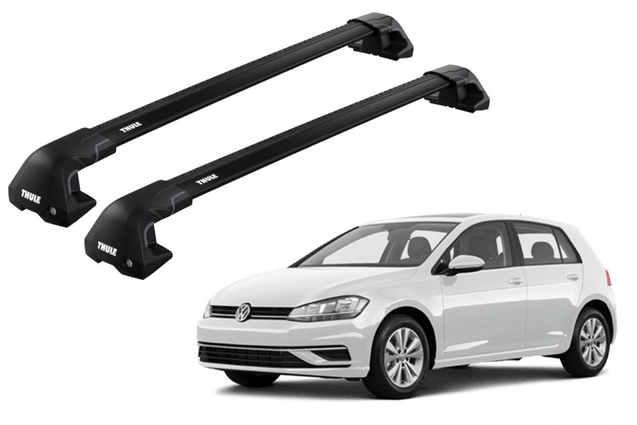 Barras THULE EDGE Flush para autos VOLKSWAGEN Golf 2013 a 2019 negro
