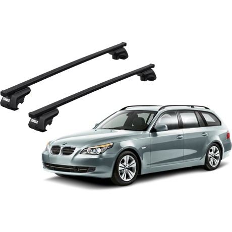 Barras THULE EVO SquareBar para autos BMW 5-Series Touring (E61) 2004 a 2010