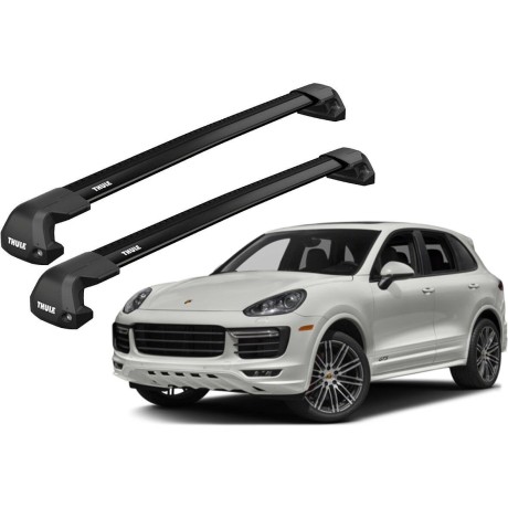 Barras THULE EDGE FLUSH para autos PORSCHE Cayenne 2002 a 2009 negro