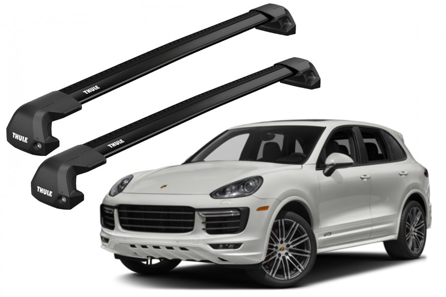 Barras THULE EDGE FLUSH para autos PORSCHE Cayenne 2002 a 2009 negro