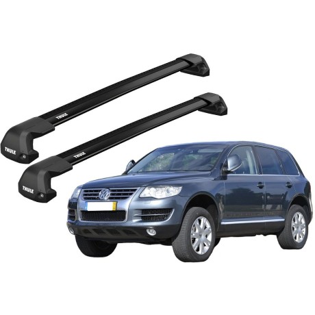 Barras THULE EDGE FLUSH para autos VOLKWAGEN Touareg 2002 a 2009 negro