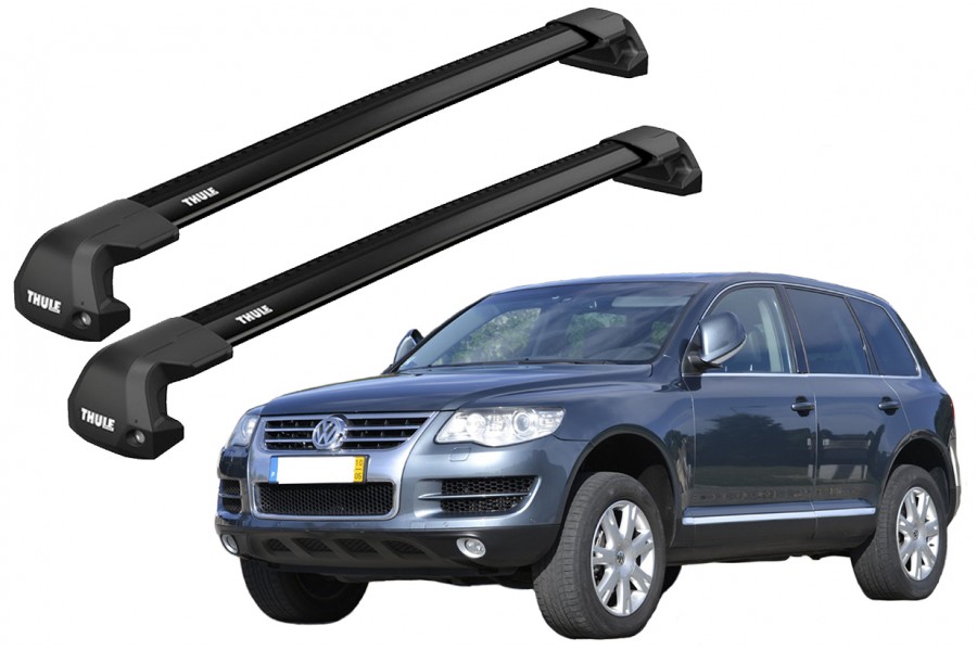 Barras THULE EDGE FLUSH para autos VOLKWAGEN Touareg 2002 a 2009 negro