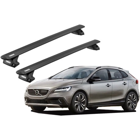 Barras THULE EVO WingBar para autos VOLVO V40 Cross Country 2013 a 2019 negro