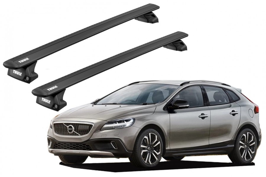 Barras THULE EVO WingBar para autos VOLVO V40 Cross Country 2013 a 2019 negro