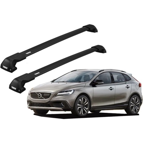 Barras THULE EDGE Flush para autos VOLVO V40 Cross Country  2013 a 2019 negro