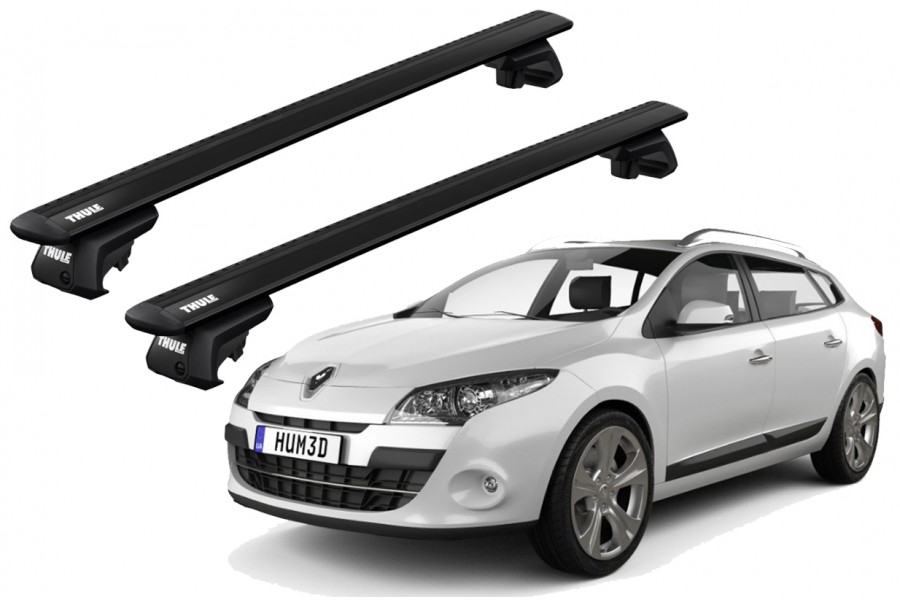 Barras THULE EVO WingBar para autos RENAULT Megane desde 2009 - 2016 negro