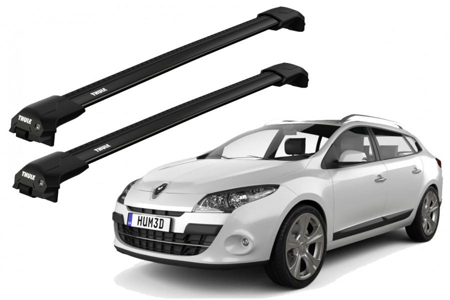 Barras THULE EDGE Flush para autos RENAULT Megane desde 2009-2016 negro