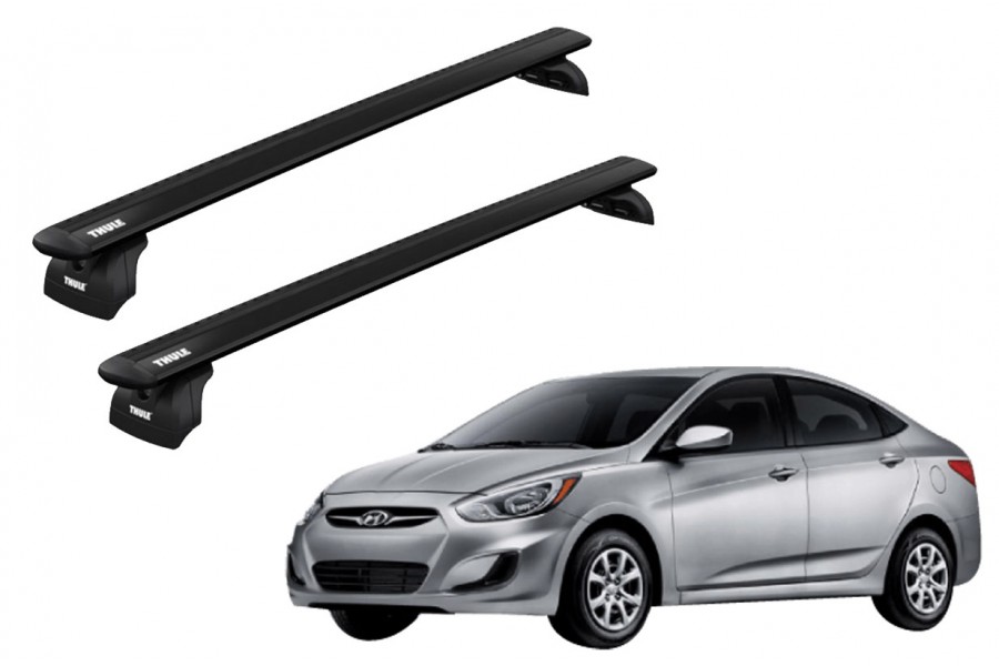 Barras THULE WingBar para autos HYUNDAI i25 desde 2012 negro