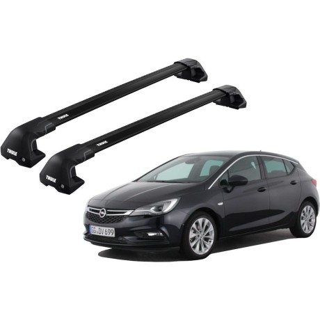 Barras THULE EDGE Flush para autos OPEL Astra 2010 a 2015 negro