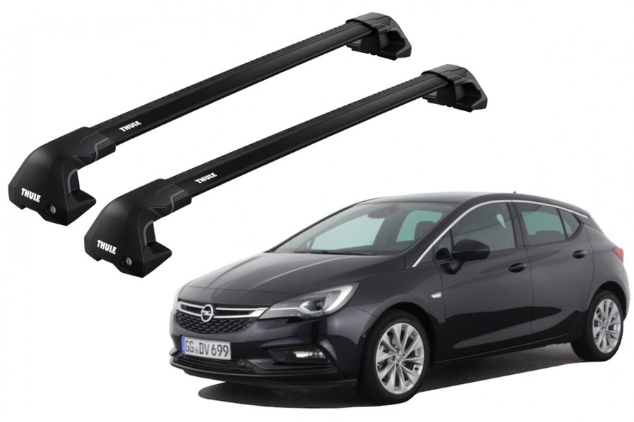 Barras THULE EDGE Flush para autos OPEL Astra 2010 a 2015 negro