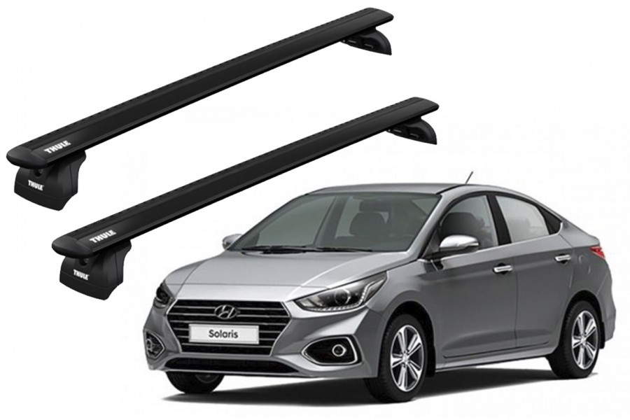Barras THULE WingBar para autos HYUNDAI Solaris desde 2012-2021 negro