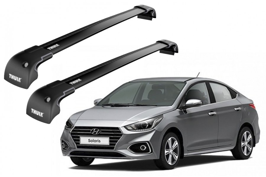 Barras THULE EDGE para autos HYUNDAI Solaris desde 2012-2021 negro