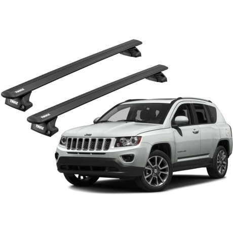 Barras THULE EVO WingBar para autos JEEP Compass 2011 a 2016 negro