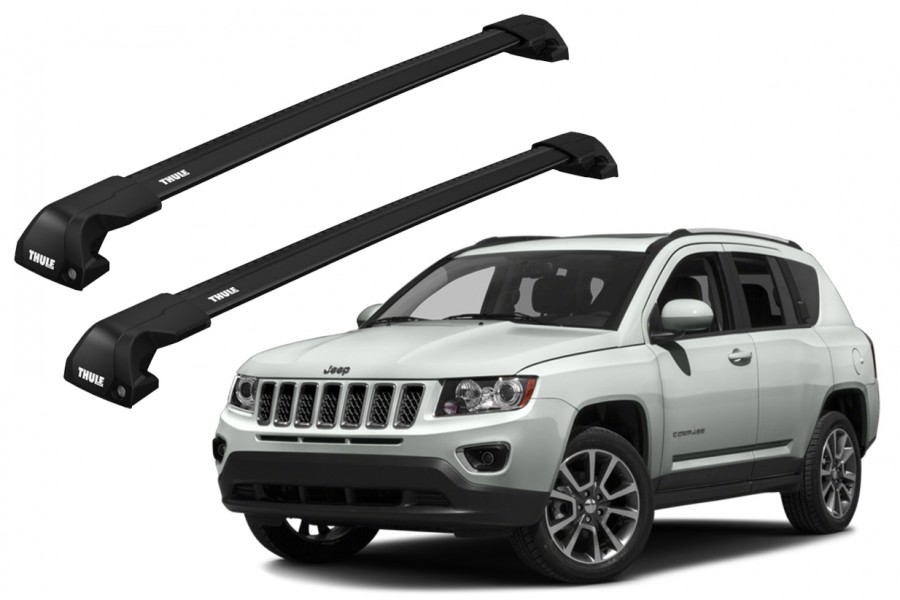 Barras THULE EDGE Flush para autos JEEP Compass 2011 a 2016 negro