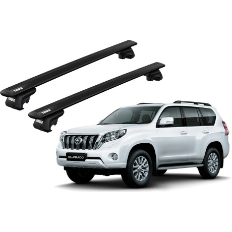 Barras THULE EVO WingBar para autos TOYOTA Land Cruiser Prado 2002 a 2009 negro