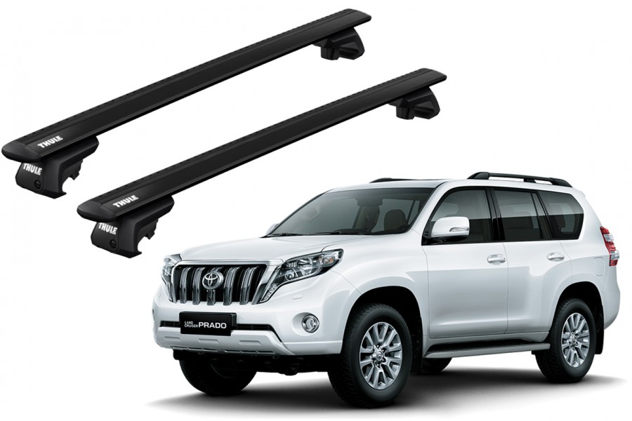 Barras THULE EVO WingBar para autos TOYOTA Land Cruiser Prado 2002 a 2009 negro