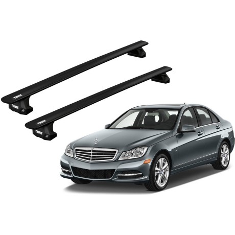 Barras THULE EVO WingBar para autos MERCEDES BENZ C-Class (W204) 2007 a 2014 negro