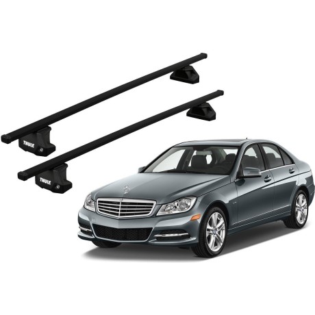 Barras THULE EVO SquareBar para autos MERCEDES BENZ C-Class (W204) 2007 a 2014