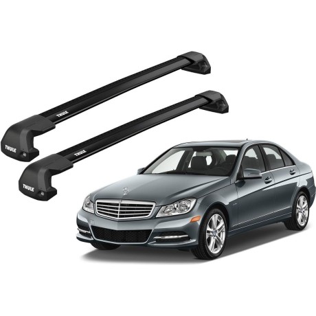 Barras THULE EDGE Flush para autos MERCEDES BENZ C-Class (W204) 2007 a 2014 negro