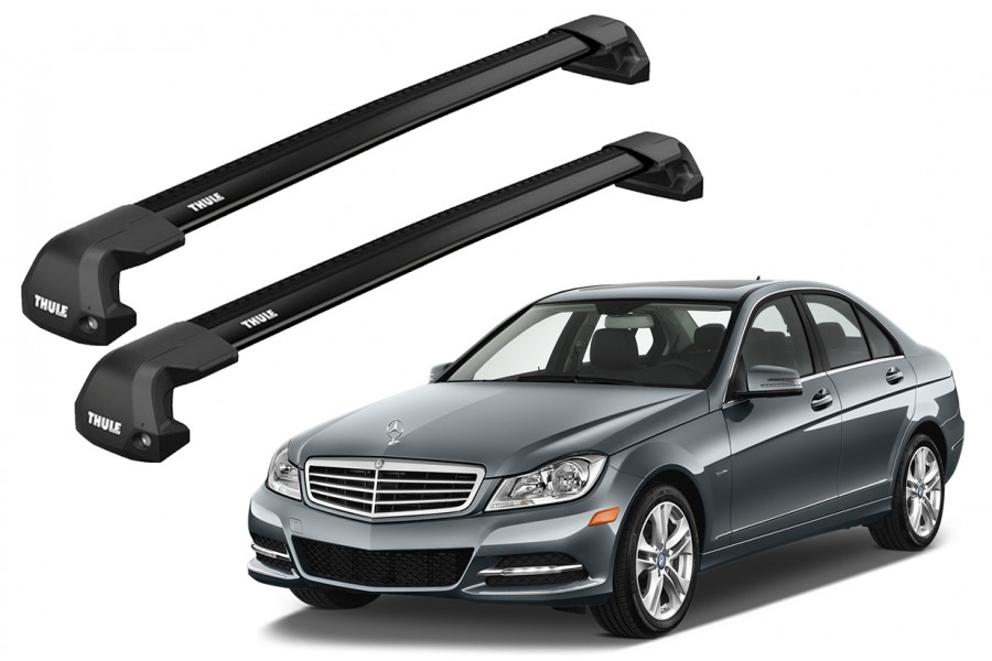 Barras THULE EDGE Flush para autos MERCEDES BENZ C-Class (W204) 2007 a 2014 negro