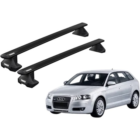 Barras THULE EVO WingBar para autos AUDI A3 Sportback 2004 a 2012 negro