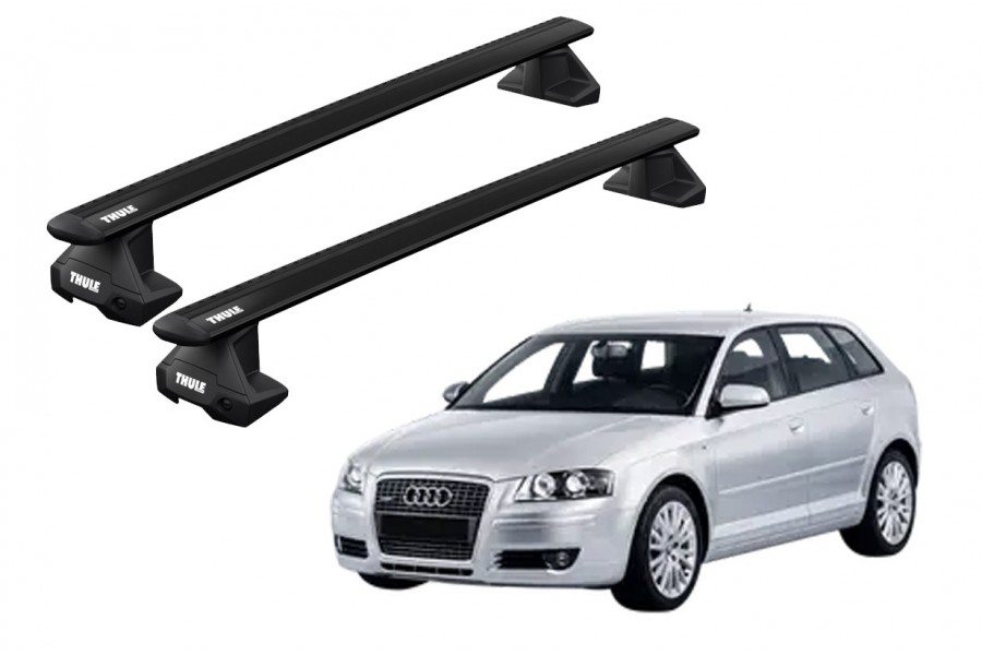 Barras THULE EVO WingBar para autos AUDI A3 Sportback 2004 a 2012 negro