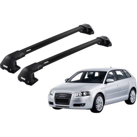 Barras THULE EDGE Flush para autos AUDI A3 Sportback 2004 a 2012 negro
