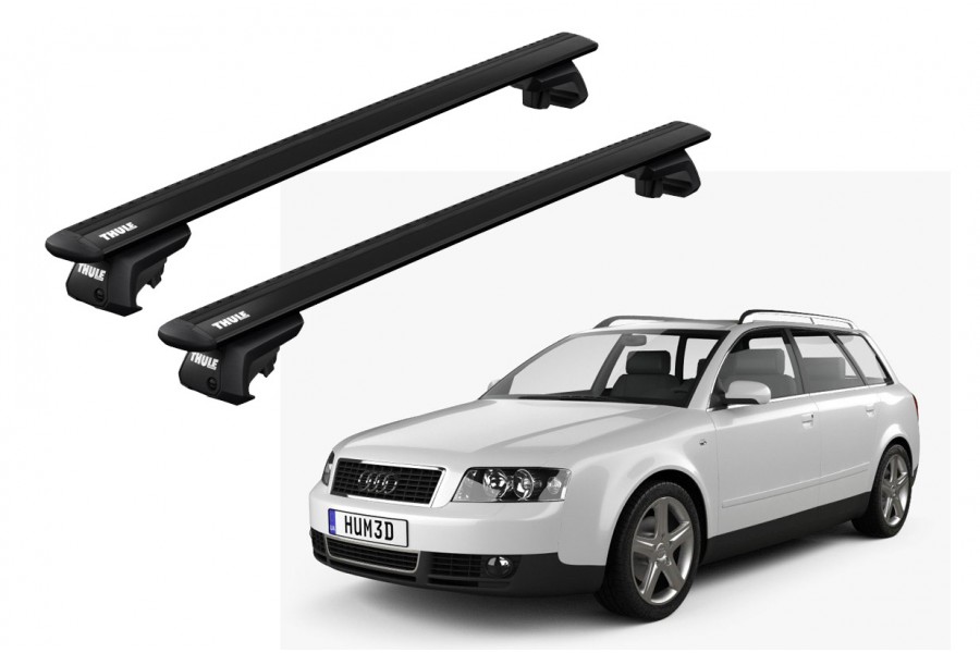 Barras THULE EVO WingBar para autos AUDI A4 Avant 2005 a 2007 negro