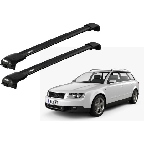 Barras THULE EDGE Flush para autos AUDI A4 Avant 2005 a 2007 negro