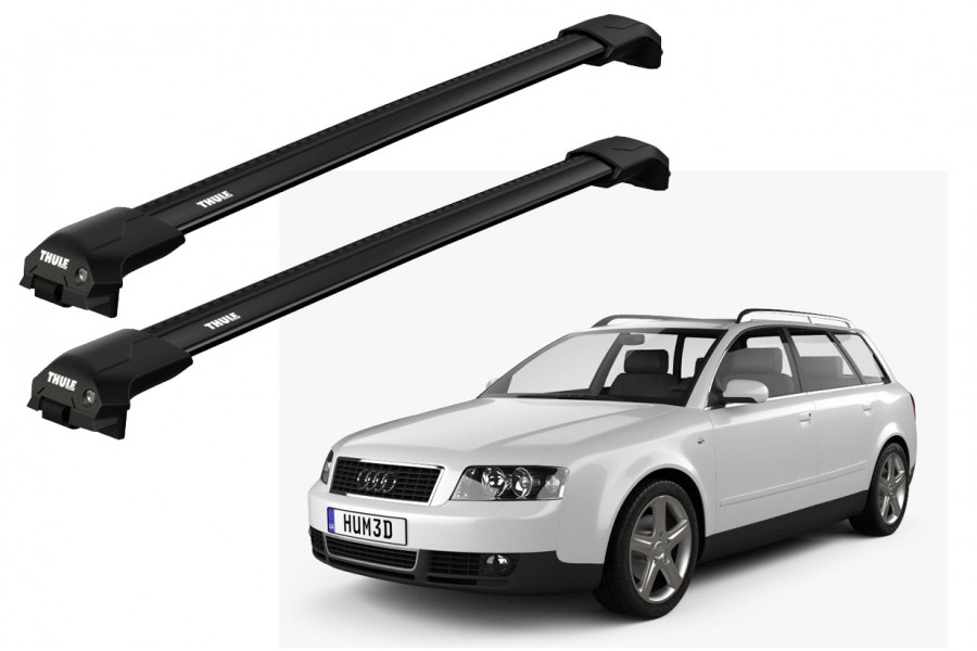 Barras THULE EDGE Flush para autos AUDI A4 Avant 2005 a 2007 negro
