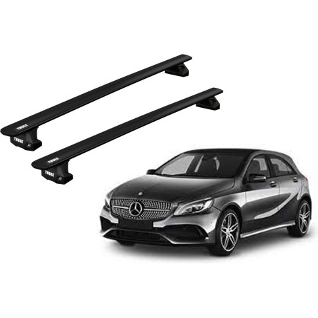 Barras THULE EVO WingBar para autos MERCEDES BENZ A-Class (W176) 2012 a 2018 negro