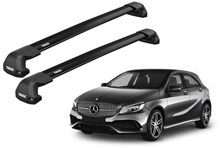 Barras THULE EDGE Flush para autos MERCEDES BENZ A-Class (W176) 2012 a 2018 negro