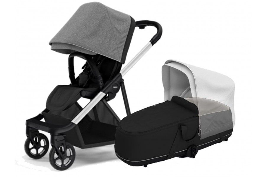 Pack Coche THULE Shine Grey Melange  + Bassinet