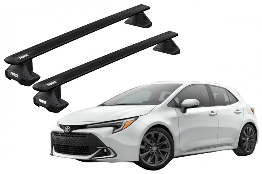 Barras THULE EVO WingBar para autos TOYOTA Corolla Sport desde 2019-2022 negro