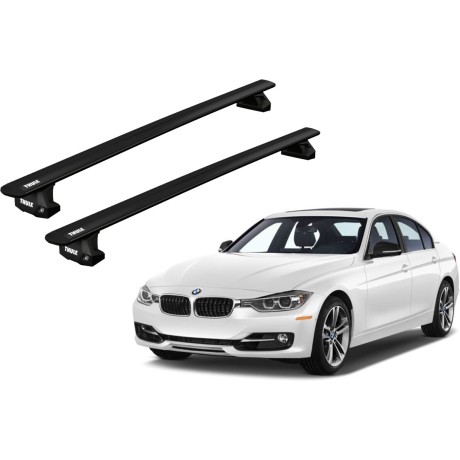 Barras THULE EVO WingBar para autos BMW 3-Series 2012 a 2018 negro