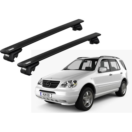 Barras THULE EVO WingBar para autos MERCEDES BENZ M-Class (W163) 2002 a 2005 negro