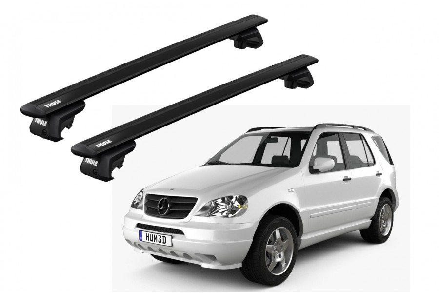 Barras THULE EVO WingBar para autos MERCEDES BENZ M-Class (W163) 2002 a 2005 negro