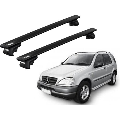 Barras THULE EVO WingBar para autos MERCEDES BENZ M-Class (W163) 1998 a 2001 negro