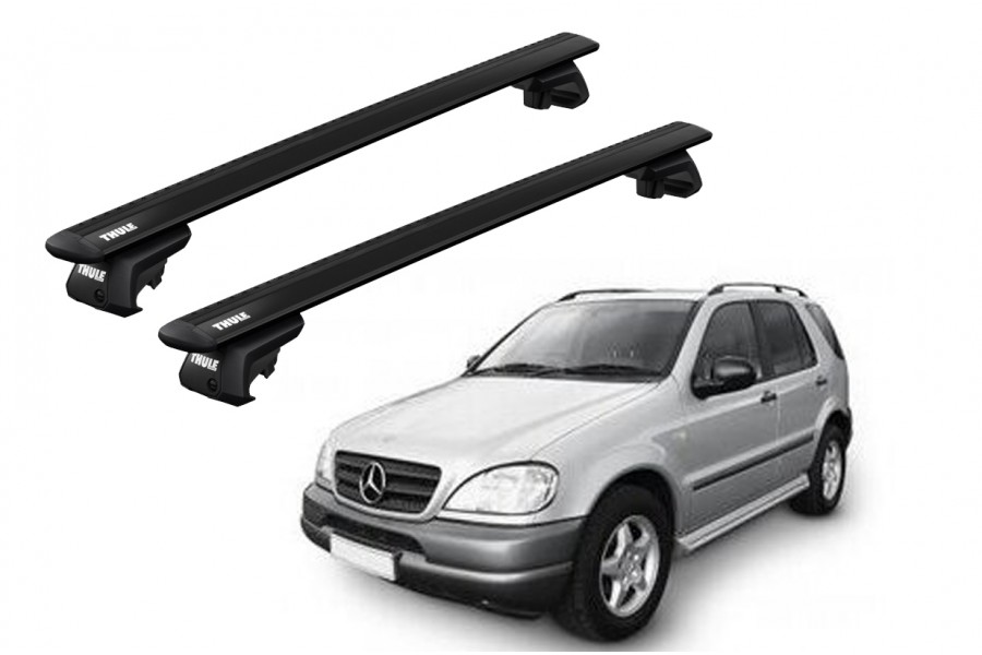 Barras THULE EVO WingBar para autos MERCEDES BENZ M-Class (W163) 1998 a 2001 negro