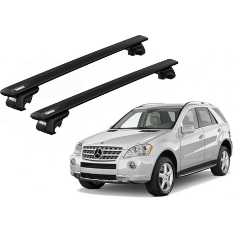 Barras THULE EVO WingBar para autos MERCEDES BENZ M-Class (W164) 2005 a 2011 negro