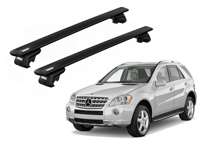Barras THULE EVO WingBar para autos MERCEDES BENZ M-Class (W164) 2005 a 2011 negro