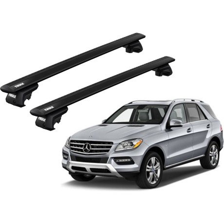 Barras THULE EVO WingBar para autos MERCEDES BENZ M-Class (W166) 2012 a 2015 negro