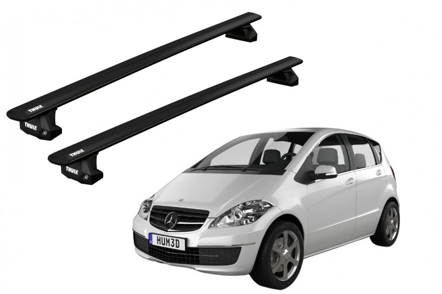 Barras THULE EVO WingBar para autos MERCEDES BENZ A-Class (W169) 2005 a 2011 negro