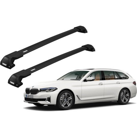 Barras THULE EDGE Flush para autos BMW 5-Series Touring desde 2017 - 2023 negro