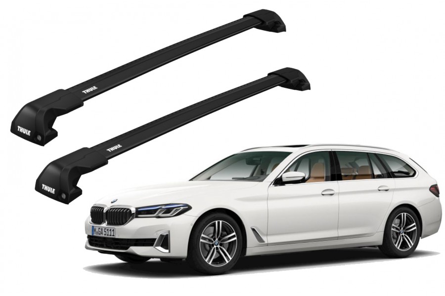 Barras THULE EDGE Flush para autos BMW 5-Series Touring desde 2017 - 2023 negro
