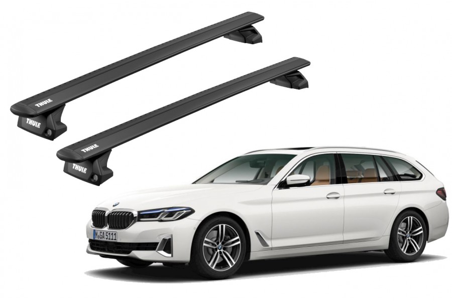 Barras THULE EVO WingBar para autos BMW 5-Series Touring desde 2017 - 2023 negro